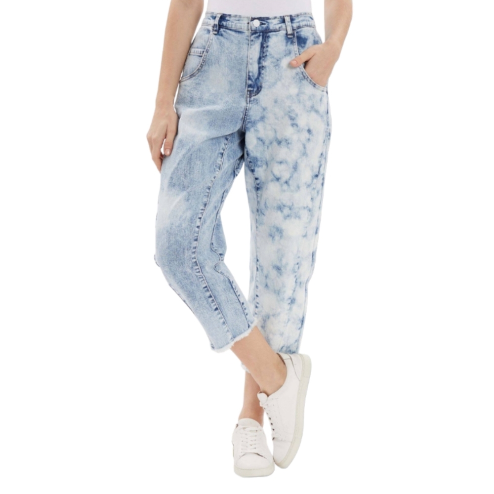 Light Wash Tie-Dye High-Waist Women's Jeans